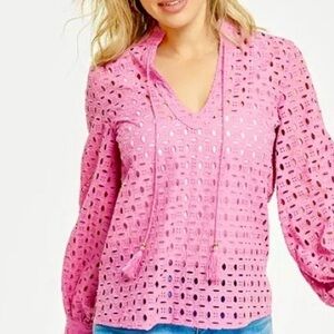 Calypso St. Barth Pink Eyelet Blouse - NWOT - size M